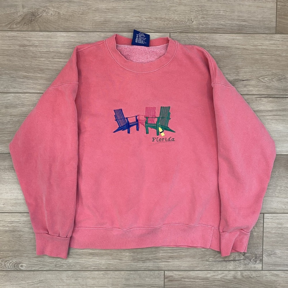 Vintage Oarsman 913 Florida Pink Crewneck Sweatshirt Women's Size S/M VTG 90s